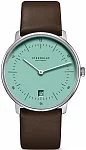 Naos Quartz Date Turquoise Dial Brown Strap