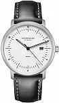 Sternglas Naos Solar Date White Dial Black Leather Strap S01-NS01-BR02