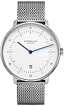Sternglas Naos XL Quartz Date White Dial Milanaise Bracelet S01-NX44-MI04