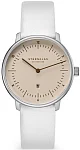 Naos XS Quartz Date Sand Dial White Leather Strap