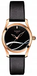 T-Wave Rose Gold Black Leather Black Dial