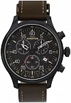 Expedition Field Chronograph 43mm Brown Leather Strap Watch