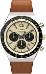 Q Timex Chronograph 40mm Leather Strap