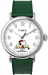 x Peanuts Standard Green Leather Strap