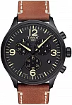 Chrono XL Black PVD Brown Leather Black Dial