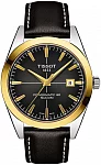 Gentleman Black Dial Powermatic 80 18k Gold Bezel