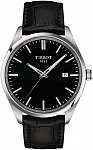 PR 100 Black Dial Black Leather Strap