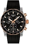 Tissot Supersport 42 Chrono Black Dial Rose Gold PVD Black Rubber Strap T125.417.27.051.00