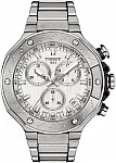 T-Race Quartz Chrono White Dial Steel Bracelet