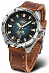 Vostok Europe Almaz Space Station Automatic Date Brown Leather Strap NH35A-320A678