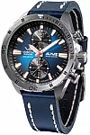 Vostok Europe Almaz Space Station Chrono Quartz Blue Leather Strap 6S11-320A675