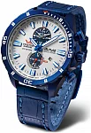 Almaz Space Station Quartz Chrono Blue Leather Strap