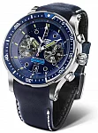Vostok Europe Batiscafos Quartz Chrono Date Blue Leather Straps Set 6S21-511A772