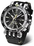 Energia Automatic GMT Date Black Leather Straps Set