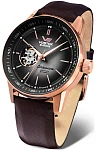 Vostok Europe GAZ-14 Limousine Automatic Open-Heart Date Brown Leather Strap NH38A-560B682