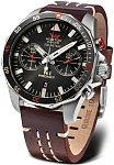Vostok Europe N1 Rocket Quartz Chrono Brown Leather Strap 6S21-225A618