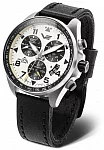 Vostok Europe Space Race Quartz Chrono Date Black Leather Strap 6S30-325A743