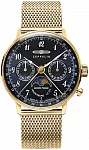 LZ129 Hindenburg Lady Quartz Moonphase Mesh Yellow Gold