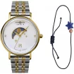 Luna Lady Moonphase Quartz Bracelet Set Mesh