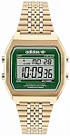 Digital Two Gold Tone Green Dial
