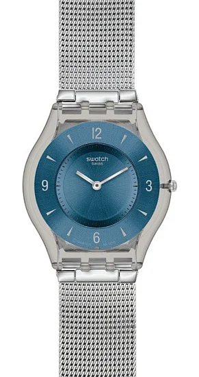 Swatch Skin Metal Knit Blue SFM120M